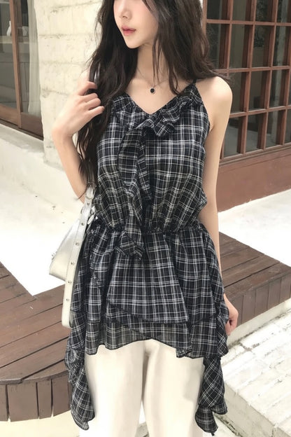 Petitne チェック柄フリルミニワンピ 4